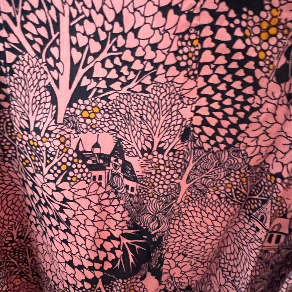 Anthropologie 19 Conversations Printed Pink and Navy Blouse SZ 6 - Picture 5 of 7